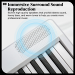 88 Key Folding Piano Semi-Weighted Standard Keyboards Digital Piano with Dual-tube X-Shape Stand MIDI Bluetooth, Handbag Headphone for Piano Lover White color - Image 3