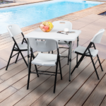 4pcs 47*54*84cm Garden Plastic Folding Chair White - Image 24