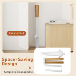 Foldable Bamboo Clothes Drying Rack with 40 Hanger Slots, Space Saving Laundry Drying Stand for Indoor Use - Image 4