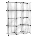 12-Cube Organizer Cube Storage Storage Shelves Wire Cube Storage Origami Shelves Metal Grid Multifunction Shelving Unit Modular Cubbies Organizer Bookcase - Image 4