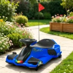 12V Blue Kids Electric Drift Go Kart – Slow Start, Music, Colorful Lights, as Trendy Gift for Boys Aged 6-12 - Image 8