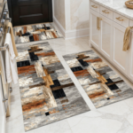 Three-piece kitchen rug set, non-slip and washable, abstract pattern kitchen hallway rug, soft and comfortable, suitable for sinks, floors, entrances, hallways and bathrooms. - Image 18