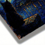 CIFbuy 1pc Starry Night Cat Metal Sign 8x12 Inch, Vintage Aesthetic Wall Plaque, Sturdy 2D Flat Decor For Bedroom Kitchen Bar Restauran TikTok, TikTok, Self-pickup Logiopics - Image 5
