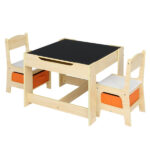 Children's Wooden Table And Chair Set With Two Storage Bags (One Table And Two Chairs) - Image 12