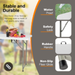 Replace 87607347 4ft Foldable Lift Patio Plastic Table White - Image 17