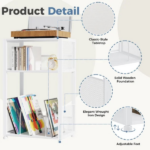 3 Tier Turntable Table with Vinyl Storage for up to 100 Albums, End Side Table for Living Room White (Shipment from Walmart) - Image 4