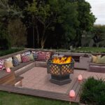 22" Hexagonal Shaped Iron Brazier Wood Burning Fire Pit Decoration for Backyard Poolside - Image 7