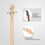 Do Not Sell on Amazon 44 Inch GIB 4 String H-H Pickup Laurel Wood Fingerboard Electric Bass Guitar with Bag and other Accessories Burlywood - Image 3