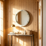 30.75" Natural Wood Round Mirror – Farmhouse Wall Decor, Suitable for Living Room and Bedroom Wall Decoration - Image 7