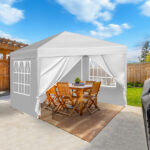3 x 3m Two Doors & Two Windows Practical Waterproof Right-Angle Folding Tent White - Image 25