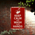 CIFbuy Retro Keep Calm Faucet Metal Sign, Vintage Red Background White Letter Wall Art, 2D Flat Decor For Bathroom Kitchen Home TikTok, TikTok, e Self-pickup Logiopics - Image 5