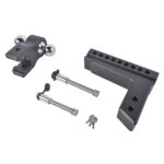 Fits 2.5" Receiver Aluminum Trailer Hitch Adjustable 8" Drop/Rise 2" & 2-5/16" Balls 18500LBS w/2 Locks - Image 4