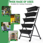 5 Tiers Vertical Garden Bed, Vertical Garden Planter Indoor and Outdoor, Vertical Elevated Garden Bed Perfect for Vegetables Flowers Herbs - Image 14