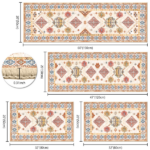 Boho Kitchen Rug Sets 4 Piece with Runner Non Slip Kitchen Rugs and Mats Washable Kitchen Mats for Floor Thick Kitchen Floor Mat Carpet Runner Rugs for Hallway Laundry Holiday Decor - Image 7