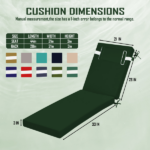 Outdoor Chaise Lounge Cushion, 72 in. x 21 in. x 3 in. Waterproof Fade-Resistant Patio Chair Pad for Pool Beach - Image 4
