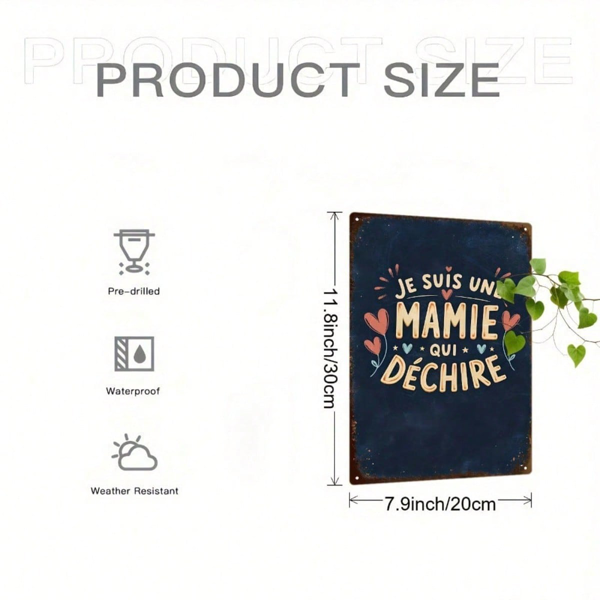 aa969531-b3a4-456f-9d13-a2f981857833.png CIFbuy Vintage French Je Suis Une Super Grand-Mère Metal Sign, Retro Heart Pattern Tin Plaque, 2D Flat Decorative Wall Art For Grandma TikTok, TikTok, dma Self-pickup Logiopics - Image 1