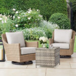 Outdoor PE Wicker Side Table with Storage, Patio Rattan End Table Square Container for Furniture Covers, Toys and Gardening Tools, Grey - Image 4