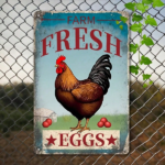 CIFbuy Vintage Metal Tin Sign Chicken Farm Fresh Eggs" 8x12 Inch Retro 2D Flat, Wall Art Waterproof Rustproof Poster Farmhouse Decor Fresh EggikTok, Fresh EggikTok, t Self-pickup Logiopics - Image 8