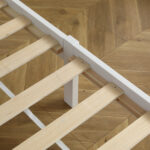FCH Twin Pine Single-Layer Core Vertical Stripe Full-Board Curved Bed Head With The Same Bed Foot White Wooden Bed - Image 2