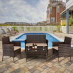 2pcs Arm Chairs 1pc Love Seat & Tempered Glass Coffee Table Rattan Sofa Set Brown Gradient SAME AS 45313116 - Image 32