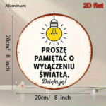 CIFbuy 1pc Retro French Aluminum Sign "Please Remember To Turn Off The Lights" 2D Flat Round Decorative Plaque Vintage Light Reminder W TikTok, TikTok, Self-pickup Logiopics - Image 3
