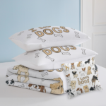 4 pcs Dogs Comforter Set, Cute Multi-Breed Dog Print Quilt Set, Pet Dog Lover Bedding with Pillow Shams, Cartoon Puppy Bedspread for Kids & Adults, White Background Dog Decor temu can only be self-picked up - Image 9