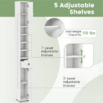 Slim Tall Bathroom Storage Cabinet 8" x 8" x 71" Narrow Floor Organizer with Adjustable Shelves - Image 4