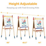 3-in-1 Kids Art Easel - Double-Sided Magnetic Board+Paper Roll, 26 Letter Magnets, Multicolor - Image 6