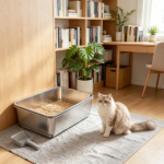 Stainless Steel Enclosed Litter Box for Cats
