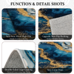 Three-piece kitchen rug set, non-slip and washable, abstract pattern kitchen hallway rug, soft and comfortable, suitable for sinks, floors, entrances, hallways and bathrooms. - Image 8