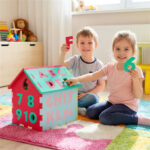 3D Puzzle Playhouse Mat for Kids 3+, 30.48×26.67×31.75cm EVA Foam Interlocking Mat with Alphabet Number Matching, Multi-Color - Image 3