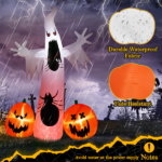Replace 32359895 11.8 FT Halloween Inflatables Ghost Spider Pumpkin Outdoor Decorations, Scary Halloween Giant Blow up Ghost Decorations for Holiday Party Front Yard Lawn Garden Decor - Image 11