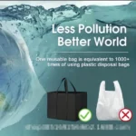 Purple 4-piece reusable non-woven shopping tote bag, large capacity waterproof and environmentally friendly shopping bag, reinforced handle design, blank customizable gift storage tote bag, suitable for supermarket procurement - Image 3