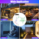 2PCS-Outdoor Solar Wind Chimes, Moon and Star Color Changing LED Light, Waterproof Hanging Decor for Patio Garden Yard, Perfect Gift - Image 3