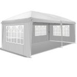 10'x20' Instant Pop Up Canopy Tent White, 6 Side Panels 2 Doors 4 Mesh Windows, 28/22mm Powder Coated Steel Frame, 10x20mm Crossbar, 210D Oxford Outdoor Folding Tent with Carry Bag, No Sandbags - Image 24