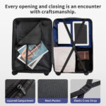 Non-TSA customs lock 4-in-1 PP trolley case, 16in, 20in, 24in, 28in PP, navy blue - Image 21