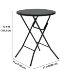 31" Round High-Top Folding Table, Black (Shipment from Walmart) - Image 3