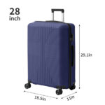 Non-TSA customs lock 4-in-1 PP trolley case, 16in, 20in, 24in, 28in PP, navy blue - Image 6