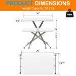 Replace 59374361 76*50*70.5cm Liftable Garden Plastic Table White - Image 13