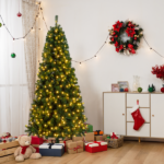 Replace 27794076 FCH 7ft 1100 Branches PVC Material DIY 200 Lights Warm Color 8 Modes Christmas Tree Green
