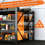 Heavy Duty Garage Shelving Units 70.1"H"71"W 24"D, 4-Tier Steel Adjustable Metal Storage Shelves,6000 lbs Industrial Rack for Garage Organization,Basement,Warehouse,Workshop,Utility Shelving for Tools - Image 7