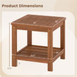 Versatile 2-Tier Wooden Side Table, Easy Assembly Nightstand for Garden Living Room Poolside - Image 3