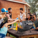 Portable Charcoal Grill with Thermometer & Wooden Handle, Compact Tabletop Barbecue Grill for Outdoor Camping BBQ Grilling Backyard Party Cooking - Image 3