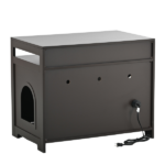 Litter Box Enclosure, Cat Litter Box Furniture with Hidden Plug, 2 Doors,Indoor Cat Washroom Storage Bench Side Table Cat House, Large Wooden Enclused Litter Box House, Esspresso - Image 15