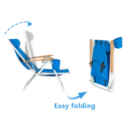 Same Code 99460325 4-Position Adjustable Folding Beach Chair, Steel Tube Frame Oxford Fabric Lounge Chair, 7.9" Seat Height, 17.7" W x 17.3" D, 120KG Heavy Duty Capacity, Portable Outdoor Patio Camping Chair, Blue - Image 16