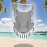 Pillow Tassel Hanging Chair Light Gray - Image 2