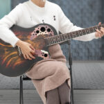 Don’t sell on Amazon 41 inch Full-Size Cutaway Acoustic-Electric Guitar Grape Voice Hole Spruce Top Round Back Sunset Color - Image 2