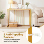 39" Console Table with Built-in Charging Station, Narrow Entryway Table with USB & Type-C Ports - Image 7