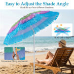 6ft Thatched Tiki Patio Umbrella, Tropical Outdoor Umbrella with Push Button Tilt (Multicolor) - Image 8