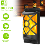 96 LED Dancing Flame Solar Stake Lights with Light Sensor Auto On Off, 1200mAh Battery Up To 12 Hours Working IP65 Waterproof ABS Landscape Lighting for Yard Patio Pathway Lawn - Image 2